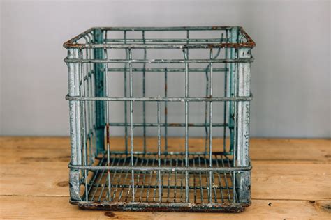 vintage milk box metal|old fashioned metal milk crates.